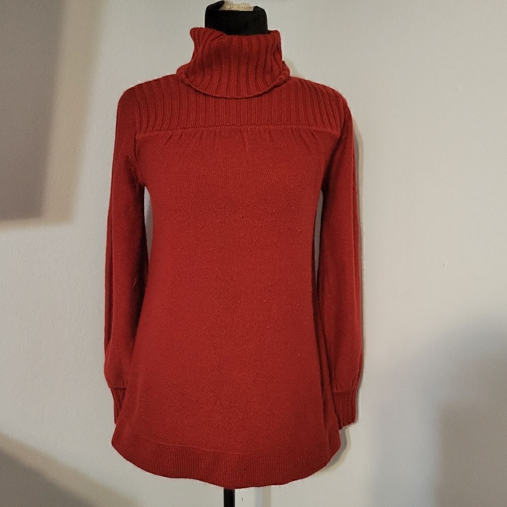 a.n.a. Women's Orange Long Sleeve Knit Pullover Turtleneck Sweater Size S